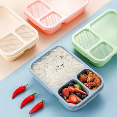 Wheat Straw Divided Bento Box Japanese Style Lunch Box Leakproof