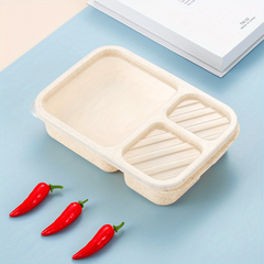 Wheat Straw Divided Bento Box Japanese Style Lunch Box Leakproof