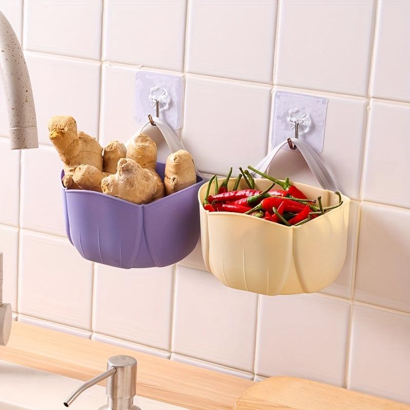 Kitchen Hanging Storage Basket Onion Garlic Ginger Box Wall Vegetable Basket