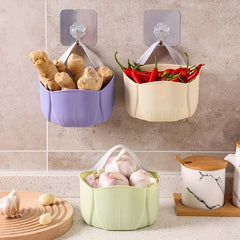 Kitchen Hanging Storage Basket Onion Garlic Ginger Box Wall Vegetable Basket