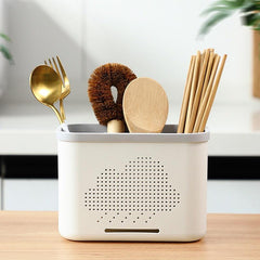 Kitchen Double Layer Drain Cage Cutlery Drainer Storage Rack