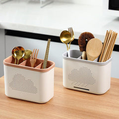 Kitchen Double Layer Drain Cage Cutlery Drainer Storage Rack