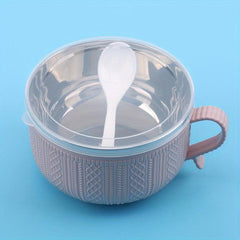 Stainless Steel Cartoon Noodle Bowl with Lid Insulated Lunch Box
