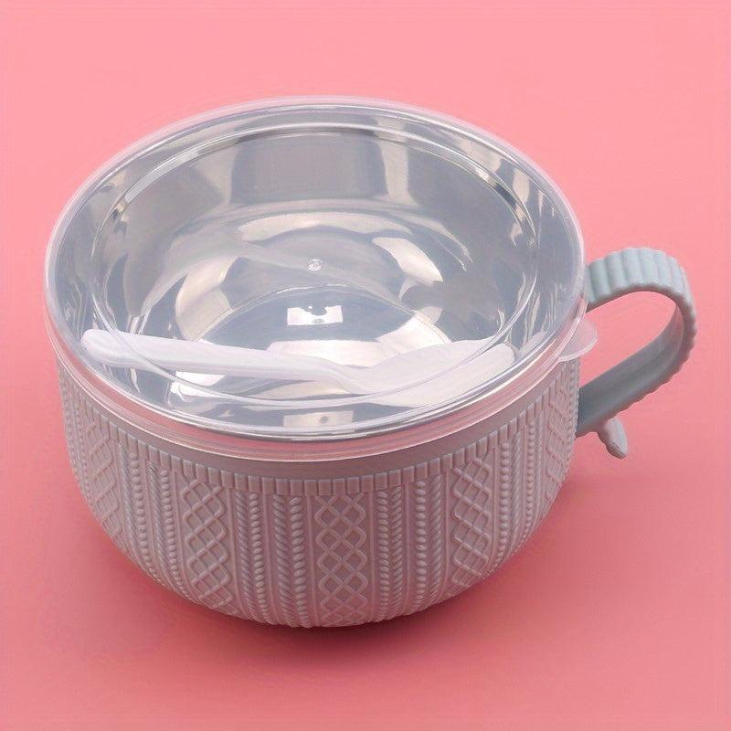 Stainless Steel Cartoon Noodle Bowl with Lid Insulated Lunch Box