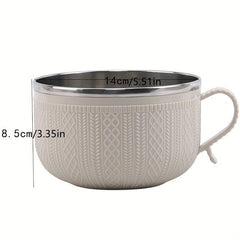 Stainless Steel Cartoon Noodle Bowl with Lid Insulated Lunch Box