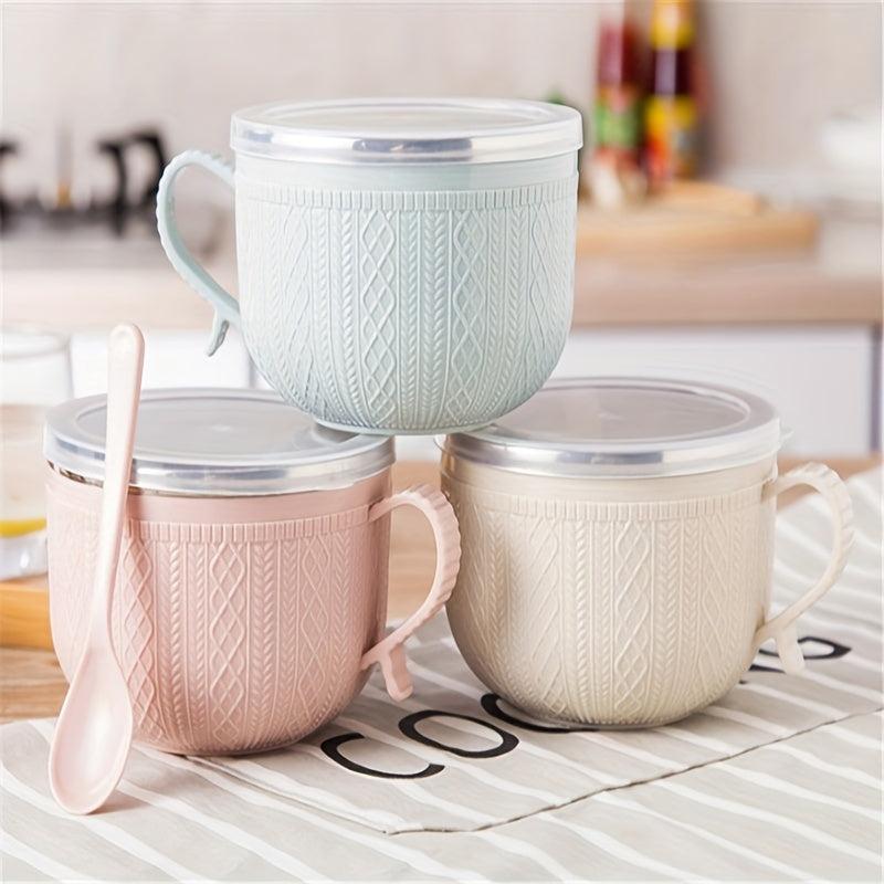 Stainless Steel Cartoon Noodle Bowl with Lid Insulated Lunch Box