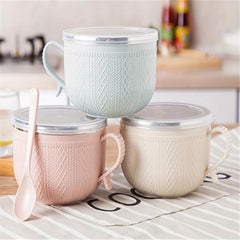 Stainless Steel Cartoon Noodle Bowl with Lid Insulated Lunch Box
