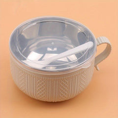 Stainless Steel Cartoon Noodle Bowl with Lid Insulated Lunch Box