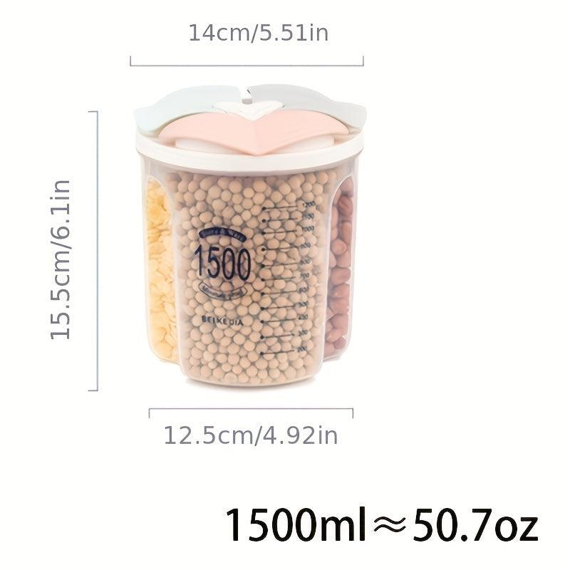 3-Grid Food Storage Containers with Lids - Airtight, Clear, Moisture-Proof