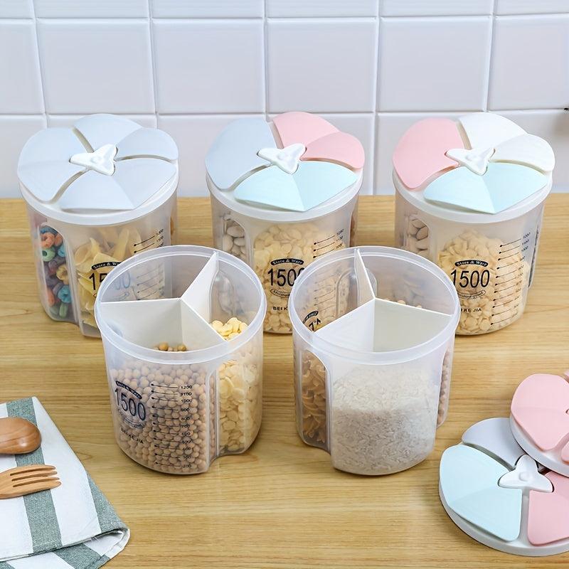 3-Grid Food Storage Containers with Lids - Airtight, Clear, Moisture-Proof