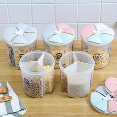 3-Grid Food Storage Containers with Lids - Airtight, Clear, Moisture-Proof