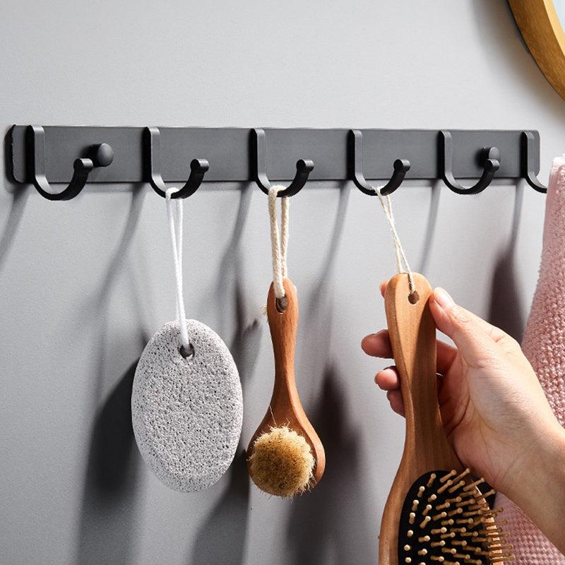 2pcs Space Aluminum Hook Bathroom Towel Hook Living Room Door Back Clothes Hook