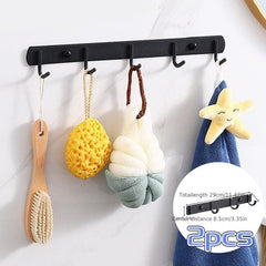 2pcs Space Aluminum Hook Bathroom Towel Hook Living Room Door Back Clothes Hook