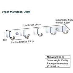 304 Stainless Steel Hook Shelf for Bathroom and Kitchen Storage