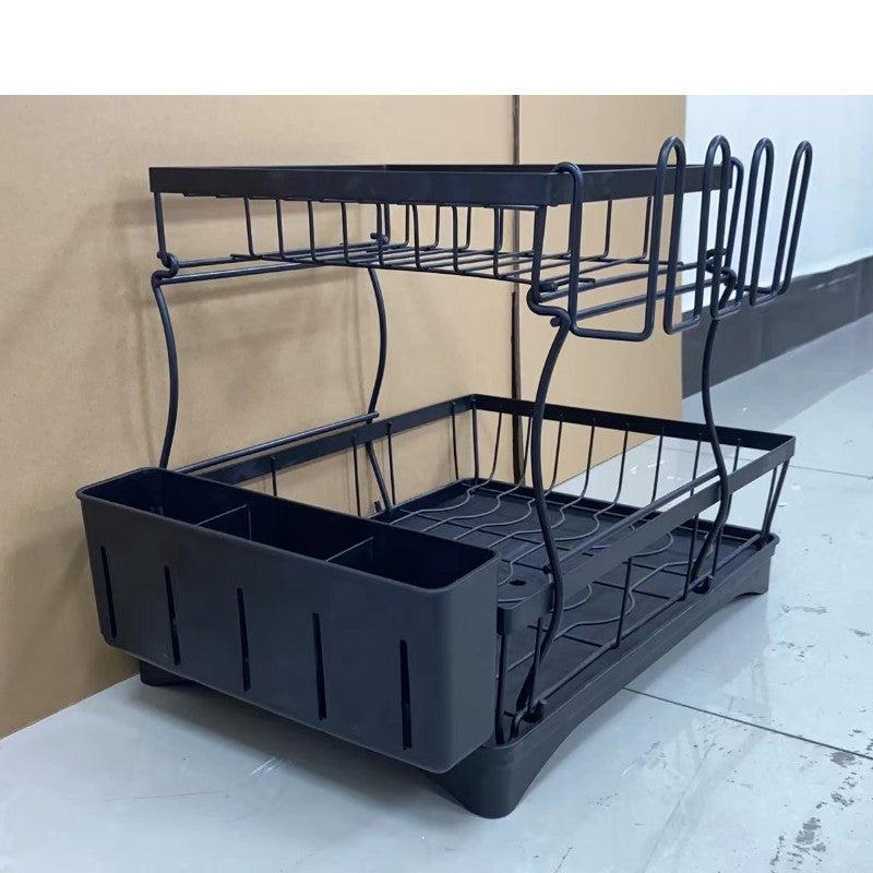 2-Tier Kitchen Rack for Tableware and Seasonings, Countertop Organizer