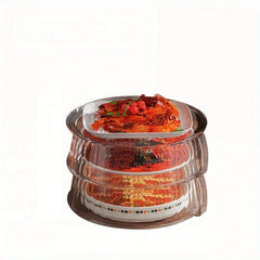 3pcs Kitchen Stackable Vegetable Cover Transparent Visible Insulation Dish Cover
