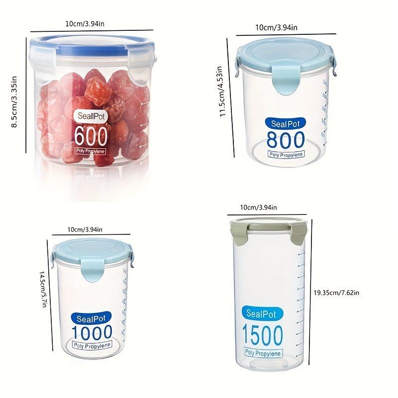 Airtight Round Food Storage Containers Clear Sealed Fresh Keeping Box