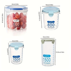 Airtight Round Food Storage Containers Clear Sealed Fresh Keeping Box