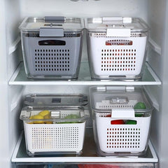 Double Layer Fresh Keeping Box for Fruits and Veggies