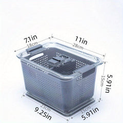 Double Layer Fresh Keeping Box for Fruits and Veggies