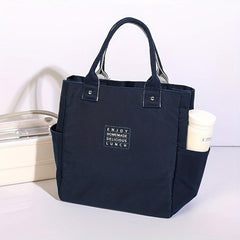Insulated Lunch Box Bag with Cup Holder, Waterproof Aluminum Foil