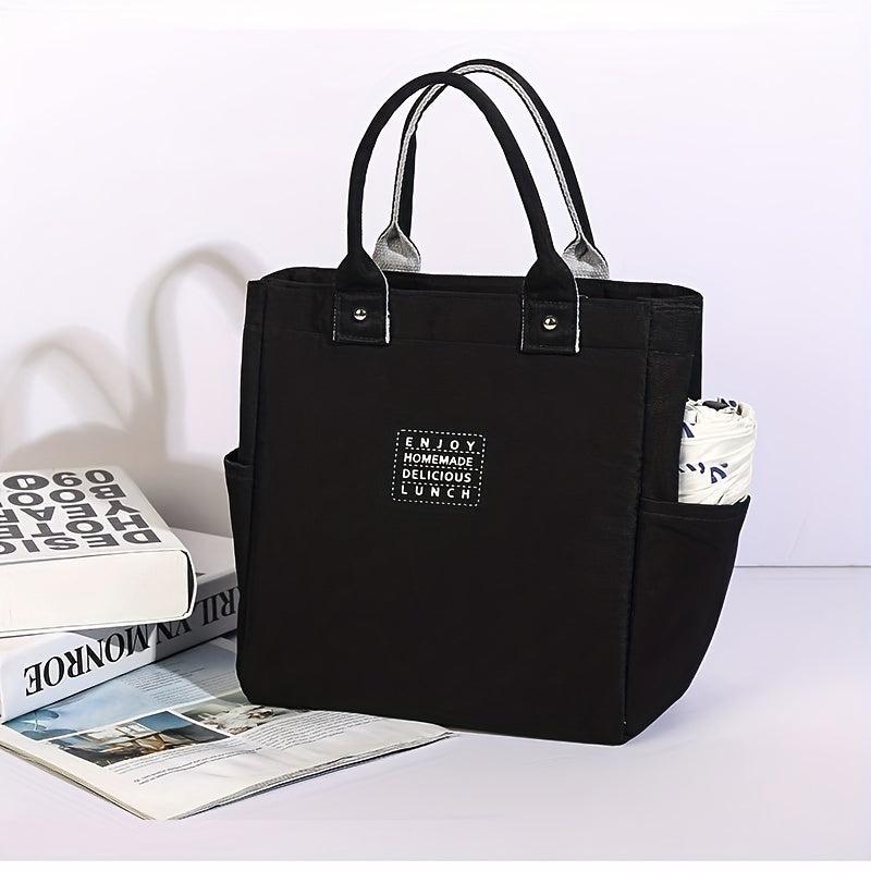 Insulated Lunch Box Bag with Cup Holder, Waterproof Aluminum Foil