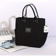 Insulated Lunch Box Bag with Cup Holder, Waterproof Aluminum Foil