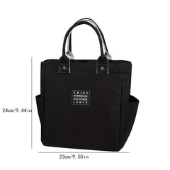 Insulated Lunch Box Bag with Cup Holder, Waterproof Aluminum Foil