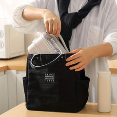 Insulated Lunch Box Bag with Cup Holder, Waterproof Aluminum Foil