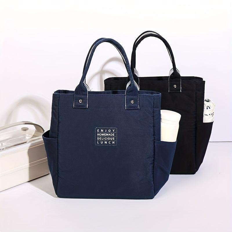 Insulated Lunch Box Bag with Cup Holder, Waterproof Aluminum Foil