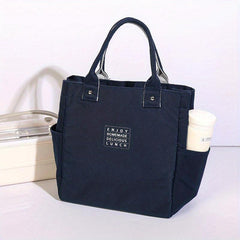 Insulated Lunch Box Bag with Cup Holder, Waterproof Aluminum Foil