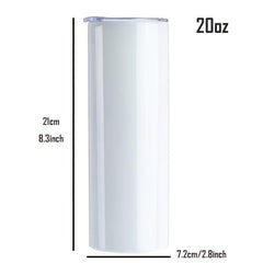 20oz Skinny Tumbler Sublimation Cup Double Wall Vacuum Insulated Car Mug