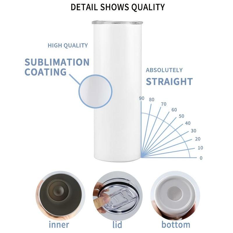 20oz Skinny Tumbler Sublimation Cup Double Wall Vacuum Insulated Car Mug