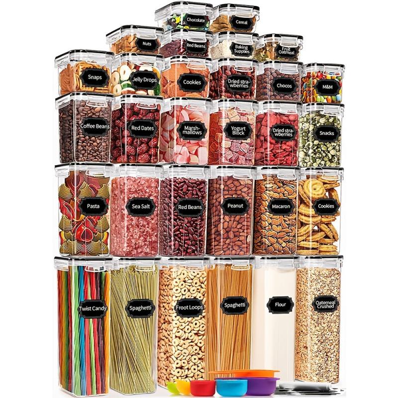 Leak Proof Food Storage Containers Set with Lids BPA Kitchen Pantry Organization