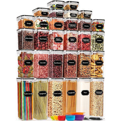 Leak Proof Food Storage Containers Set with Lids BPA Kitchen Pantry Organization