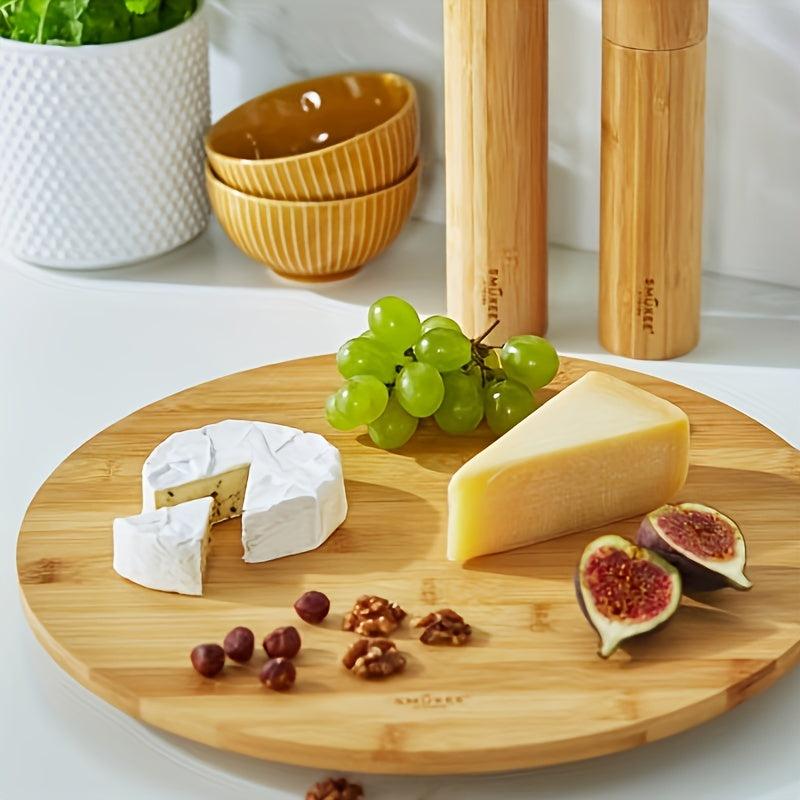 Bamboo Spinning Tray Food Tray Organizer for Kitchen Turntable