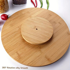 Bamboo Spinning Tray Food Tray Organizer for Kitchen Turntable