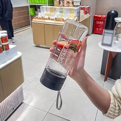 Large Capacity Clear Tumbler with Lid & Carrying Rope