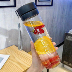 Large Capacity Clear Tumbler with Lid & Carrying Rope