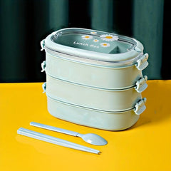 Cartoon Divided Lunch Box Double Layer Microwave Insulation