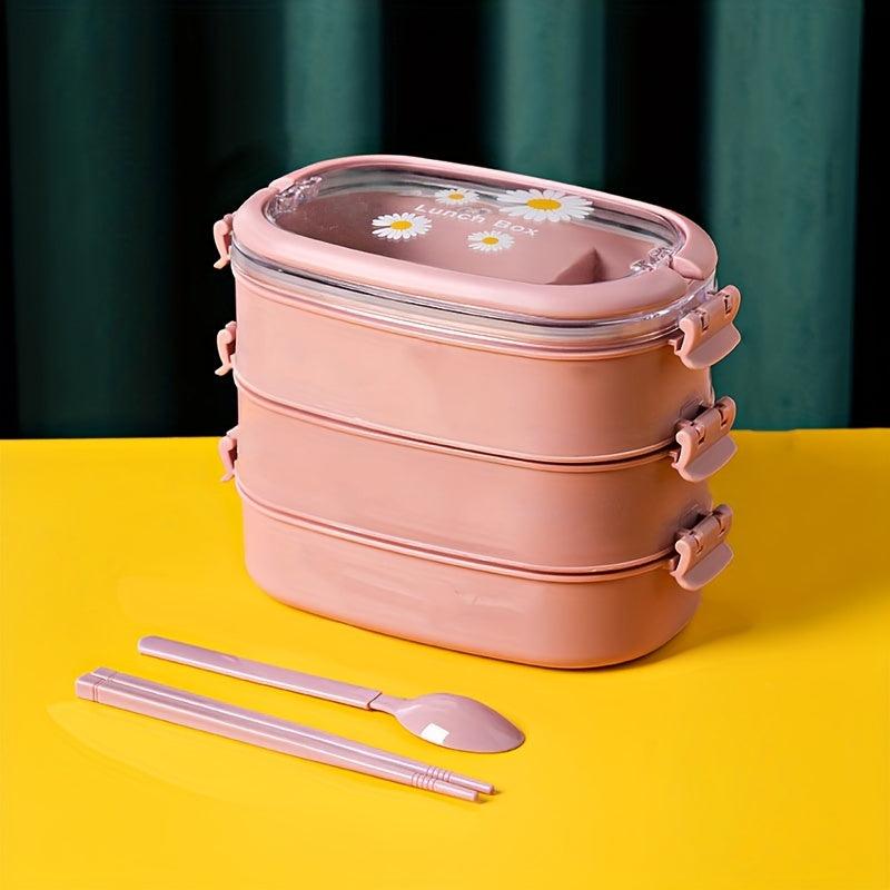 Cartoon Divided Lunch Box Double Layer Microwave Insulation