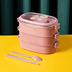 Cartoon Divided Lunch Box Double Layer Microwave Insulation