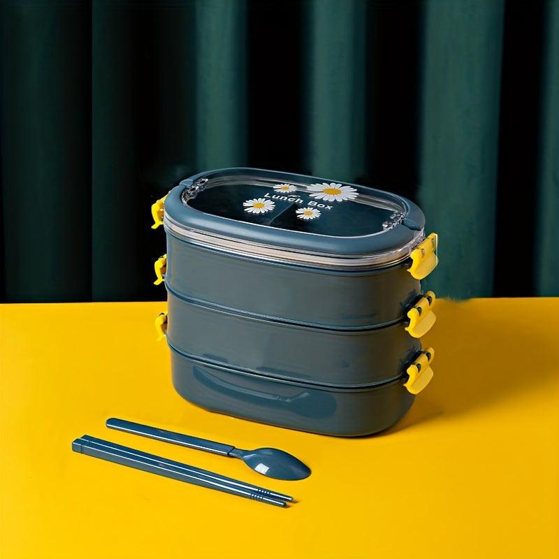 Cartoon Divided Lunch Box Double Layer Microwave Insulation