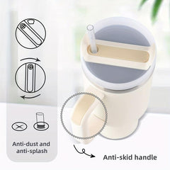 40oz Reusable Vacuum Tumbler with Handle & Straw