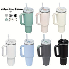 40oz Reusable Vacuum Tumbler with Handle & Straw