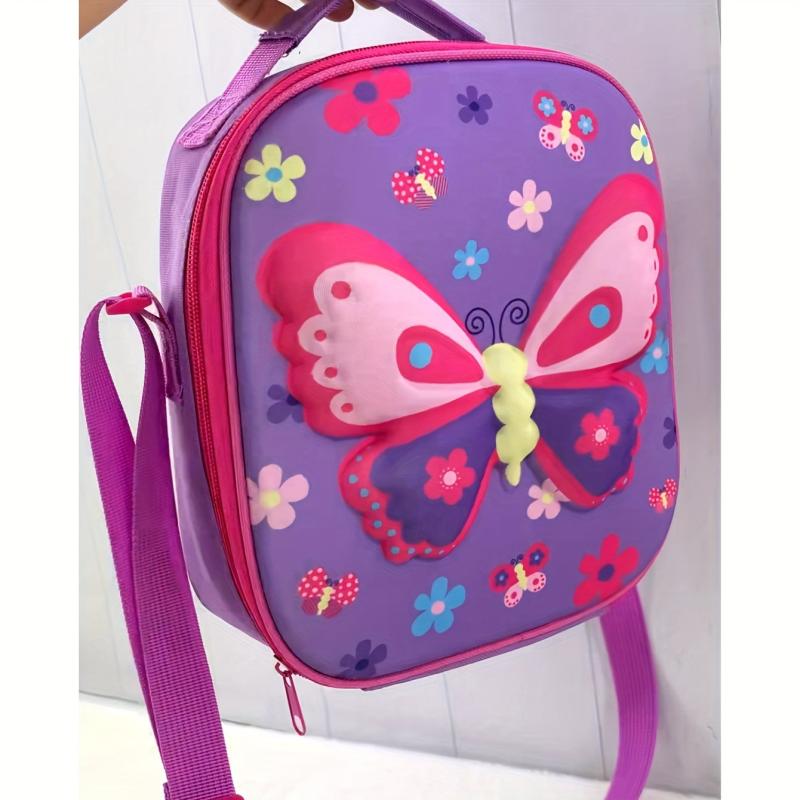 3D Cartoon Butterfly Insulation Lunch Bag Cooler Bag for Picnic Beach