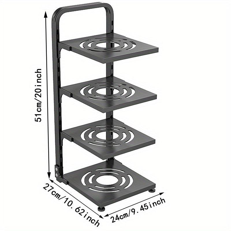 Adjustable Pot and Pan Rack Organizer - Heavy Duty Cookware Holder