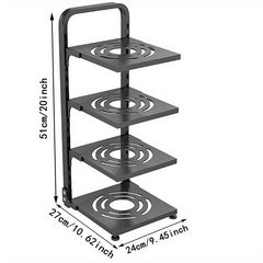 Adjustable Pot and Pan Rack Organizer - Heavy Duty Cookware Holder