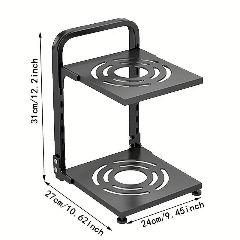 Adjustable Pot and Pan Rack Organizer - Heavy Duty Cookware Holder