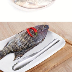 Stainless Steel Fish Scale Remover Tool - Kitchen Scaling Accessory